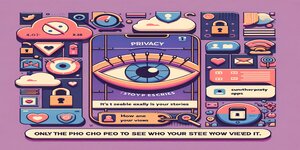 Infographic met kleurrijke pictogrammen en symbolen die de privacy van Instagram Stories benadrukken, met de vraag 'Wie heeft er toegang tot jouw verhalen?' als onderdeel van Instagram Stories uitleg.