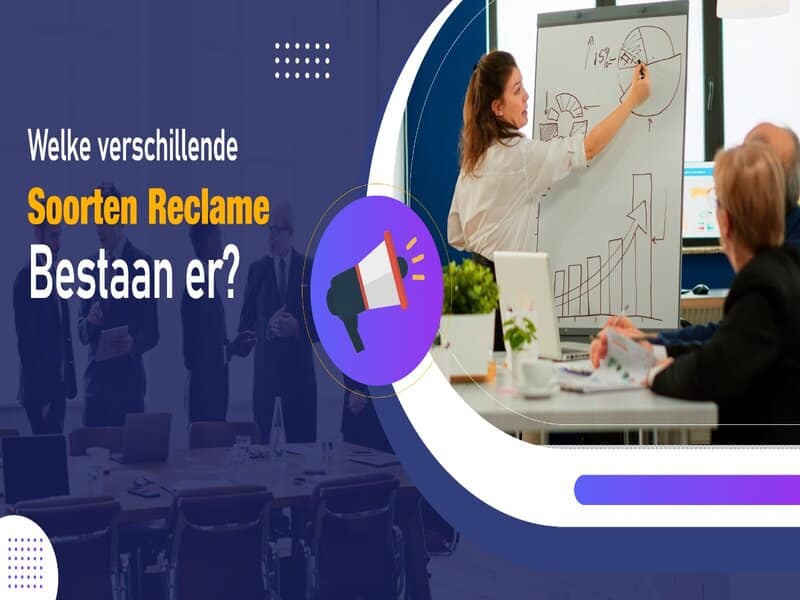 Illustratie met de vraag over de verschillende soorten reclame die bestaan, met een vrouw die op een whiteboard tekent, representatief voor de strategische planning in reclamebureaus in Nederland.